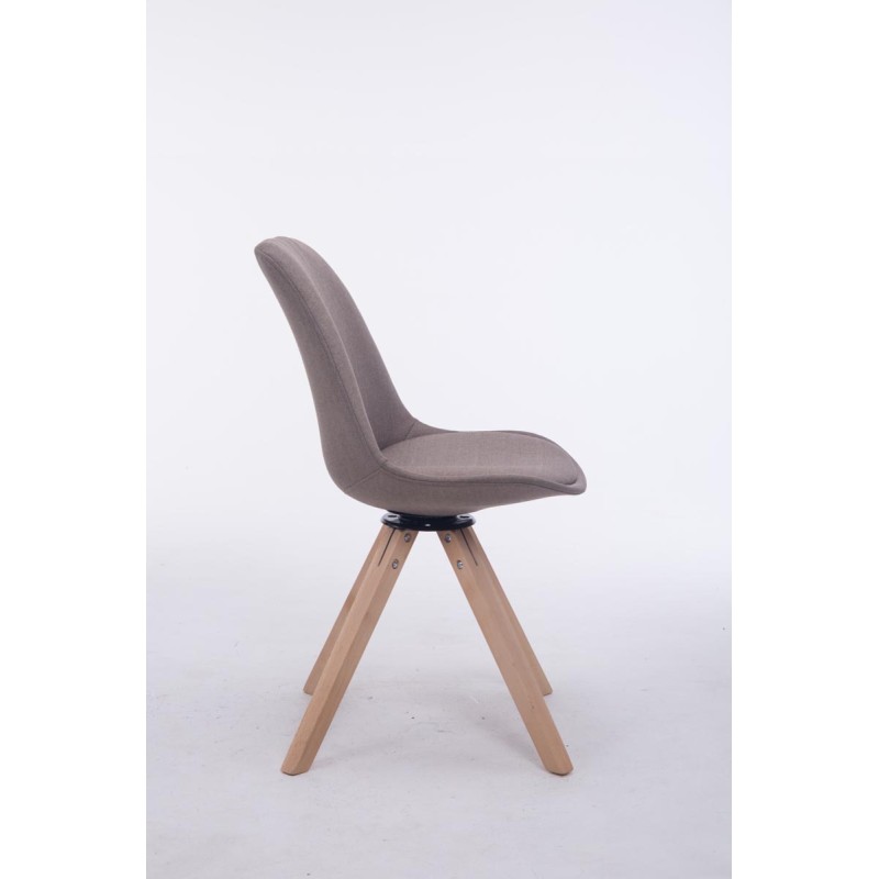 Silla giratoria para visitas Troyes en tejido Natura Square Taupe
