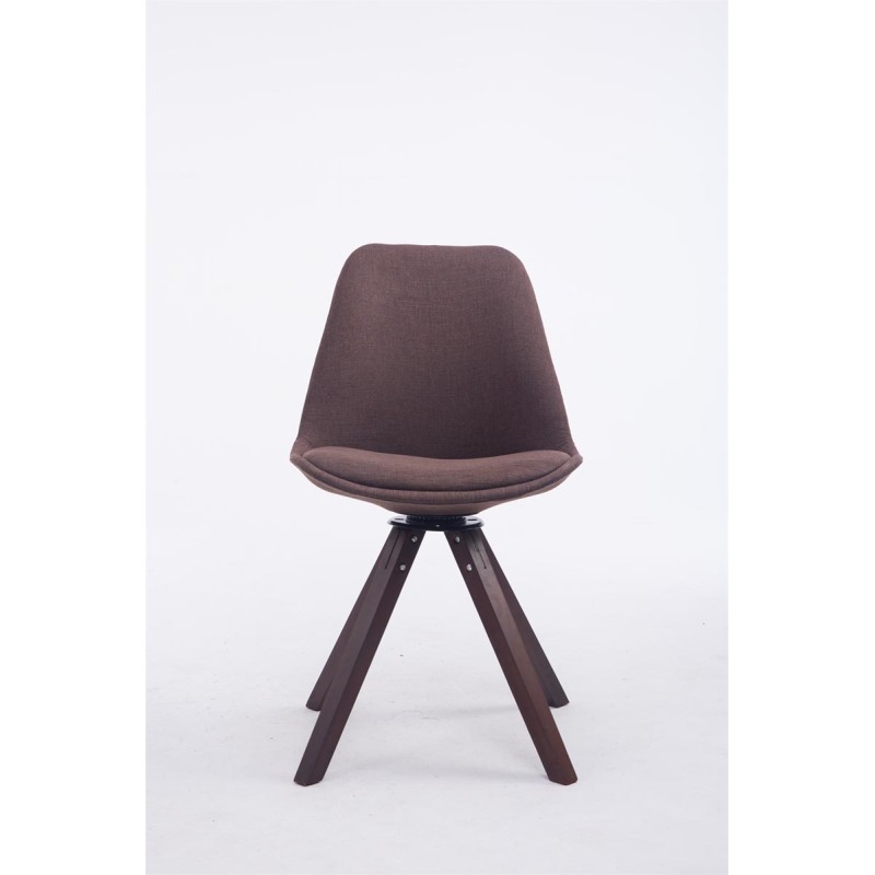 Silla de visita giratoria Troyes en nogal con tejido Square marrón