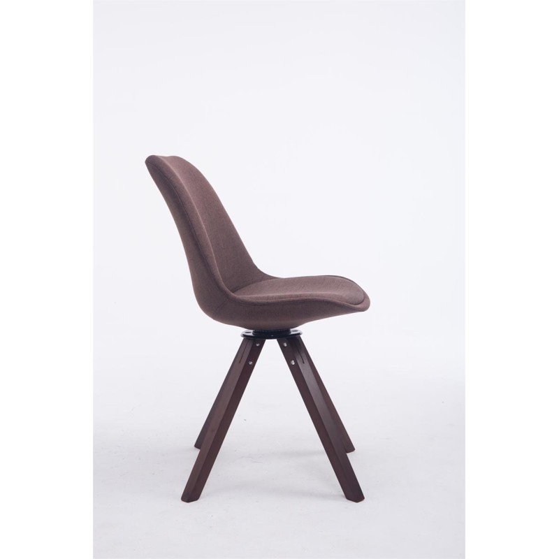 Silla de visita giratoria Troyes en nogal con tejido Square marrón