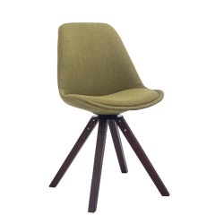 Silla de visita giratoria Troyes en tela cuadrada verde nogal
