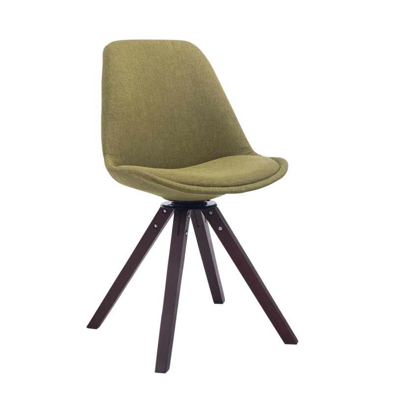 Silla de visita giratoria Troyes en tela cuadrada verde nogal