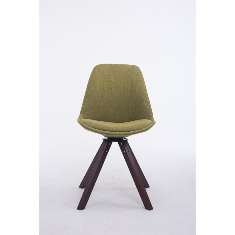 Silla de visita giratoria Troyes en tela cuadrada verde nogal