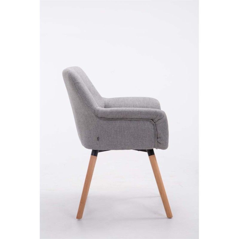 Silla de visita Cassidy en tela gris natural