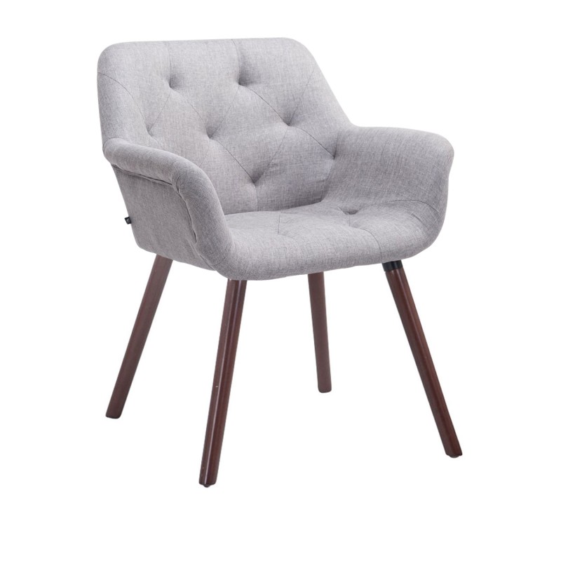 Silla de visita Cassidy en tela gris nogal