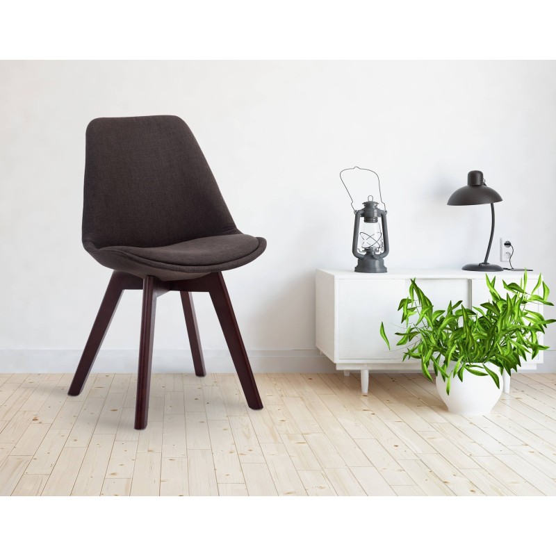 Silla de visita Borneo V2 en tela de nogal gris oscuro