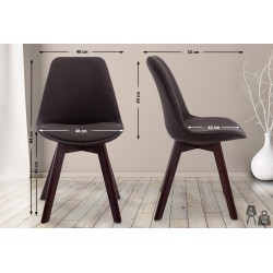 Silla de visita Borneo V2 en tela de nogal gris oscuro