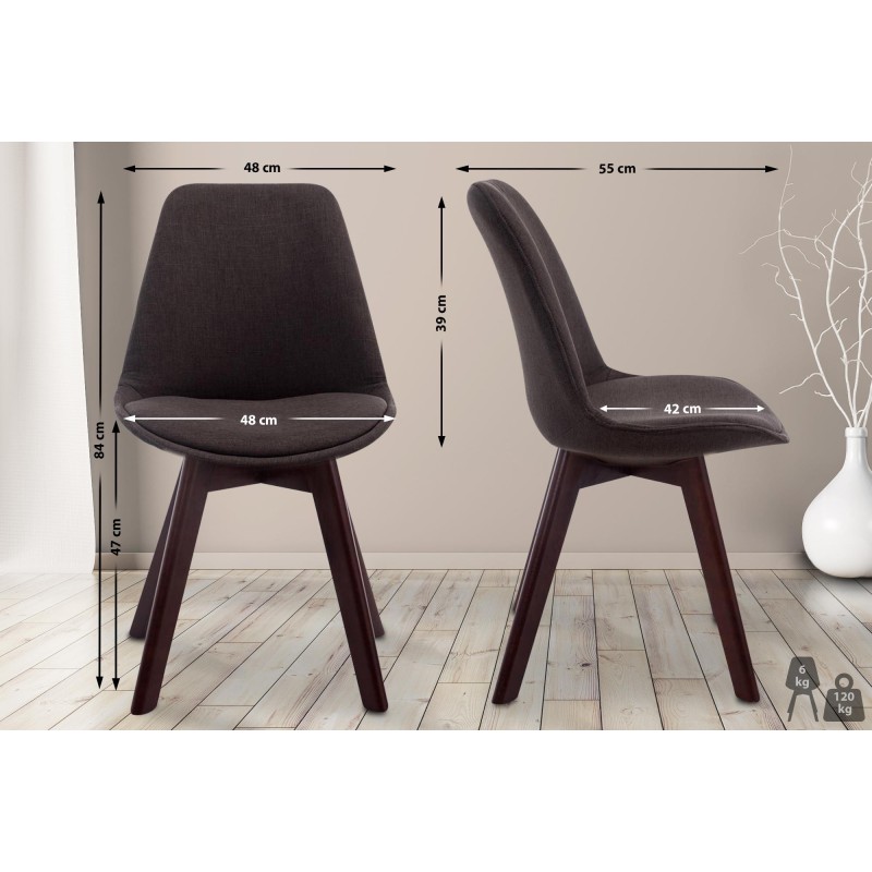 Silla de visita Borneo V2 en tela de nogal gris oscuro