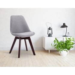 Silla de visita Borneo V2 en tela de nogal gris