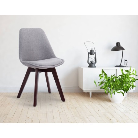 Silla de visita Borneo V2 en tela de nogal gris