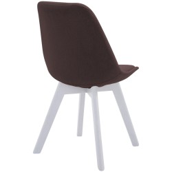 Silla de visita Borneo V2 en tela blanca y marrón