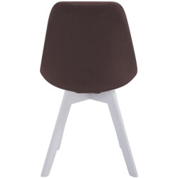 Silla de visita Borneo V2 en tela blanca y marrón