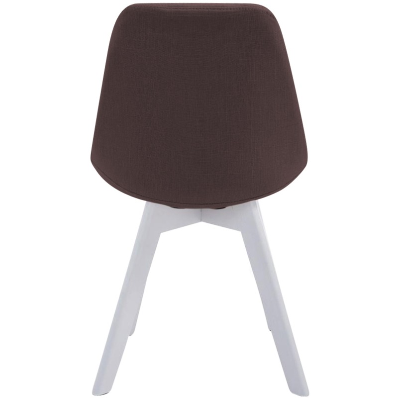 Silla de visita Borneo V2 en tela blanca y marrón