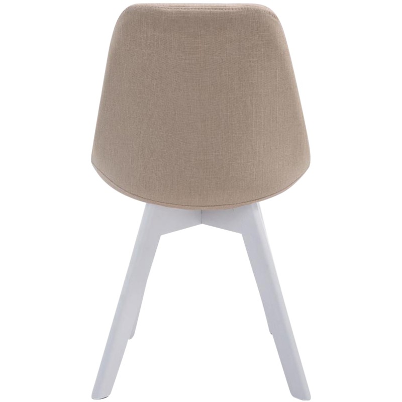 Silla de visita Borneo V2 en tela color blanco crema