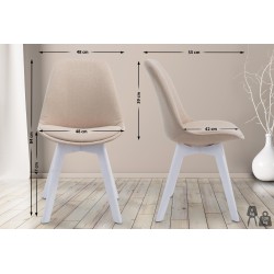 Silla de visita Borneo V2 en tela color blanco crema