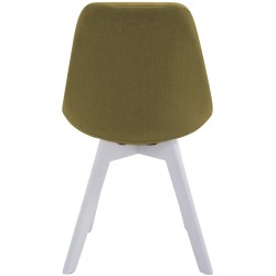 Silla de visita Borneo V2 en tela blanca y verde