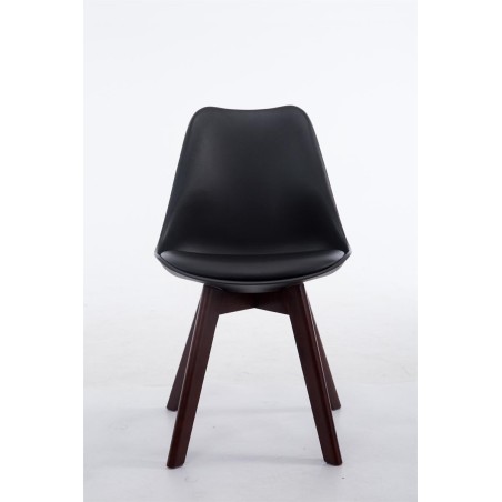 Silla de visita Borneo V2 en símil piel de nogal negro