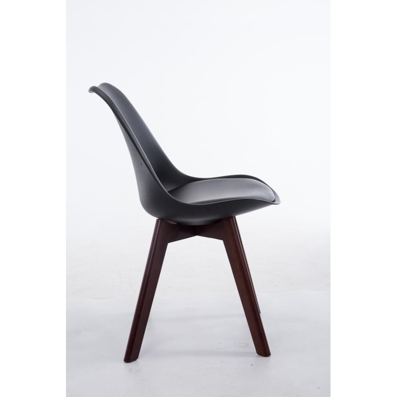 Silla de visita Borneo V2 en símil piel de nogal negro