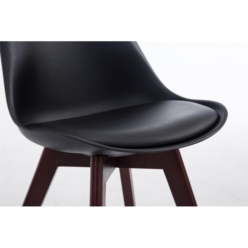 Silla de visita Borneo V2 en símil piel de nogal negro