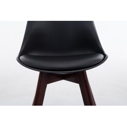 Silla de visita Borneo V2 en símil piel de nogal negro