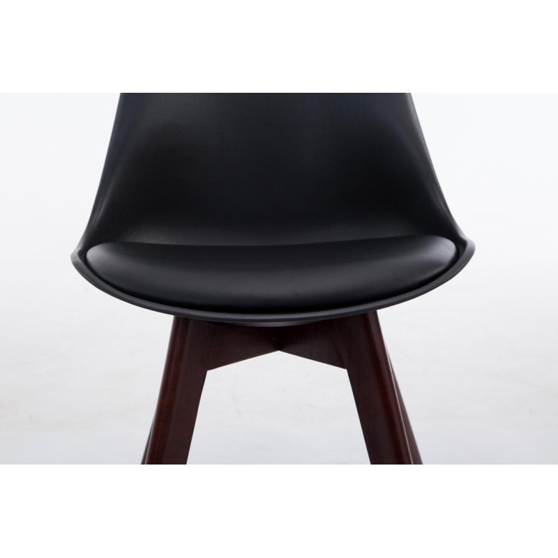 Silla de visita Borneo V2 en símil piel de nogal negro