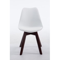 Silla de visita Borneo V2 en símil piel de nogal blanco