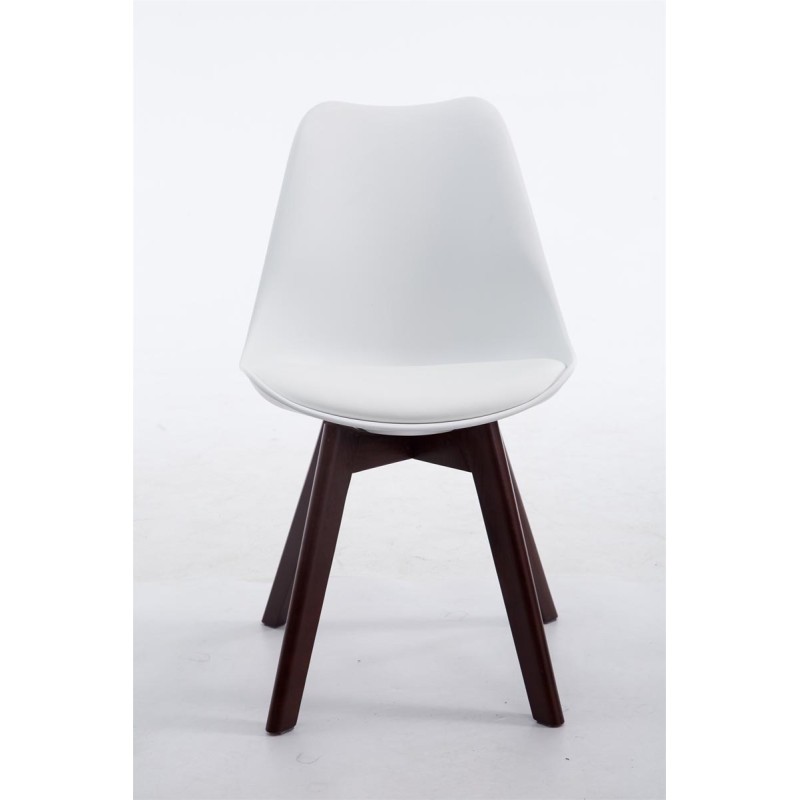 Silla de visita Borneo V2 en símil piel de nogal blanco