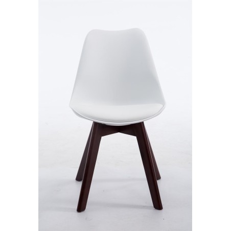 Silla de visita Borneo V2 en símil piel de nogal blanco