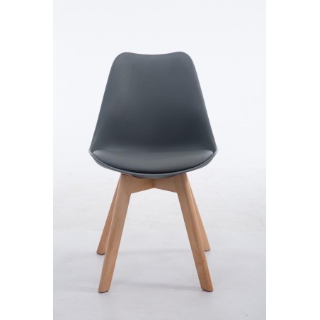 Silla de visita Borneo V2 Natura en piel sintética gris