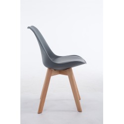 Silla de visita Borneo V2 Natura en piel sintética gris