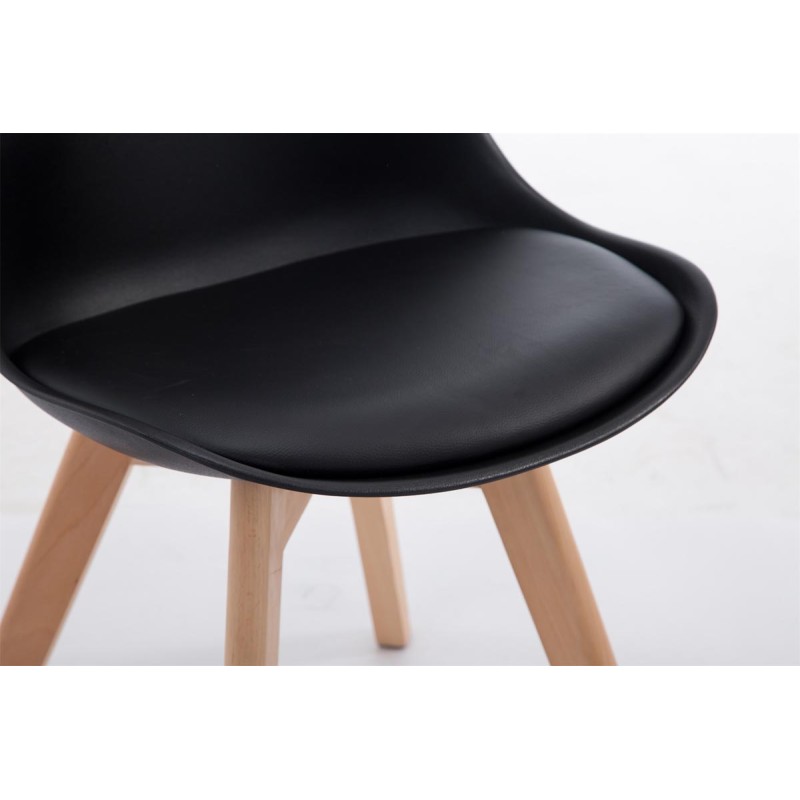 Silla de visita Borneo V2 Natura en símil piel negra