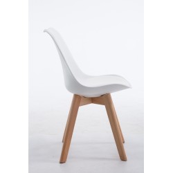 Silla de visita Borneo V2 Natura en símil piel blanca