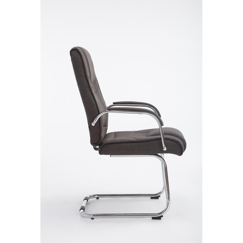 Silla de visita Attila en tela gris oscuro