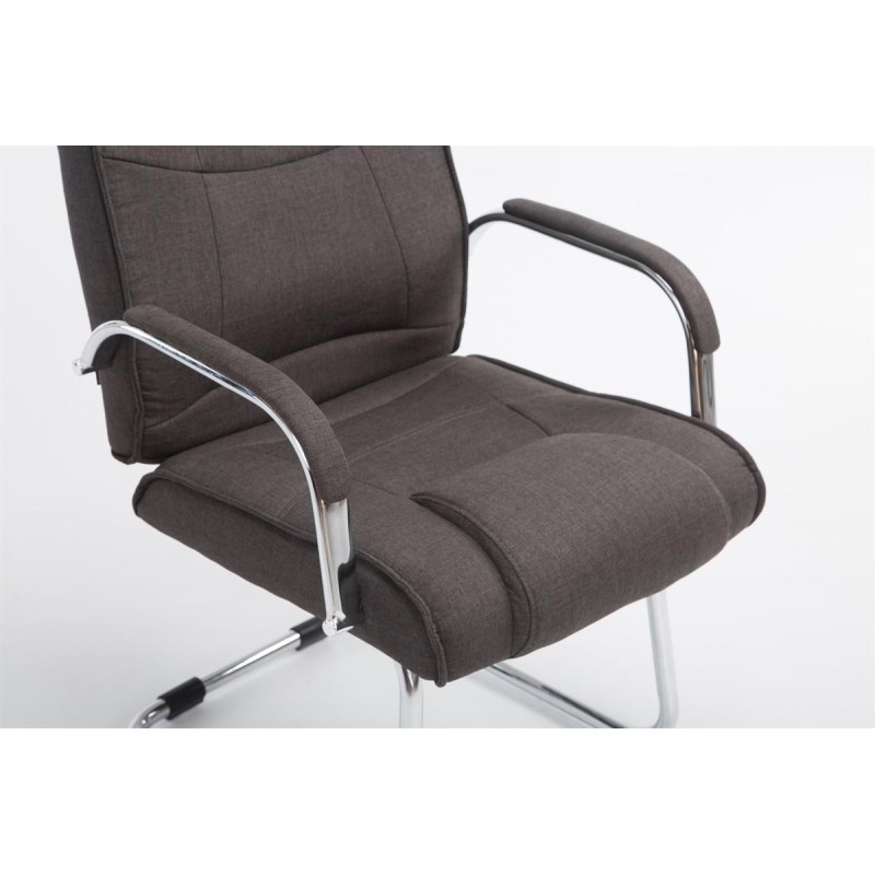 Silla de visita Attila en tela gris oscuro