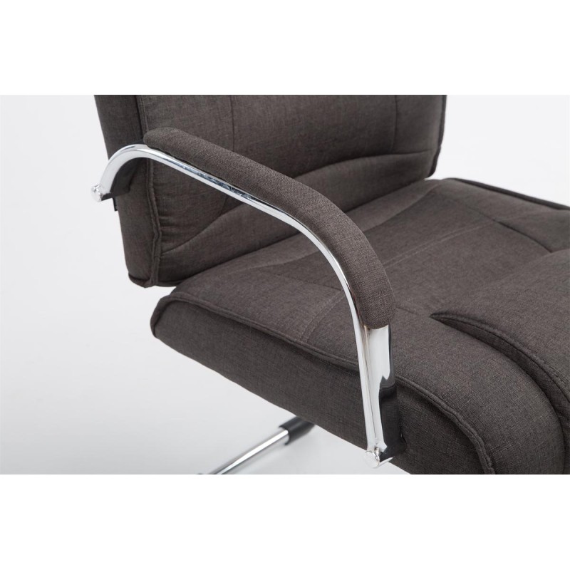 Silla de visita Attila en tela gris oscuro