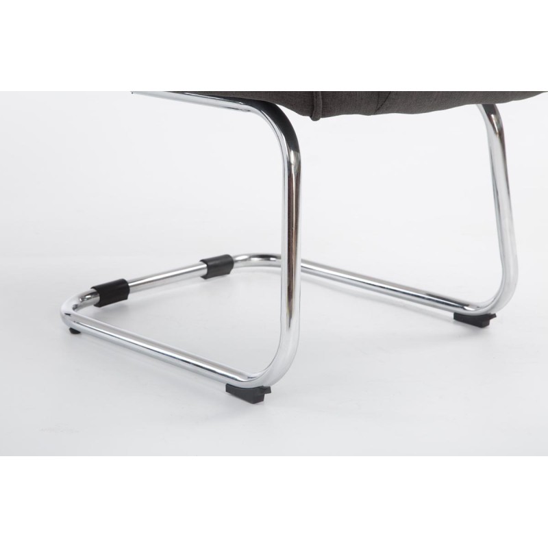 Silla de visita Attila en tela gris oscuro