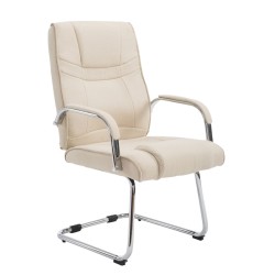 Silla de visita Attila en tela color crema