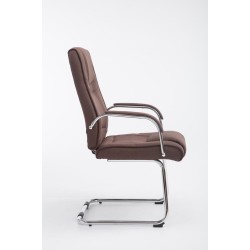 Silla de visita Attila en tela marrón