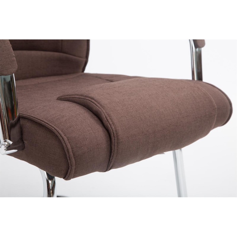 Silla de visita Attila en tela marrón