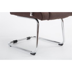 Silla de visita Attila en tela marrón