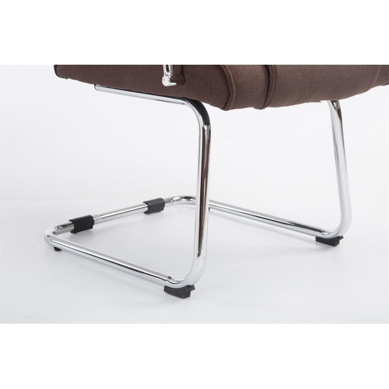 Silla de visita Attila en tela marrón