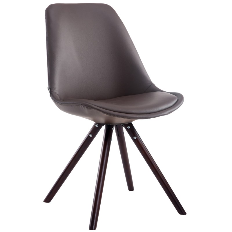 Silla de visita redonda Laval Cappuccino marrón