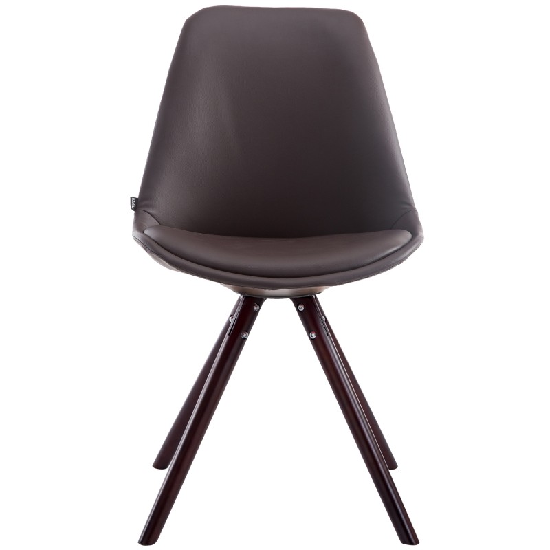 Silla de visita redonda Laval Cappuccino marrón