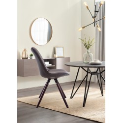 Silla de visita redonda Laval Cappuccino marrón