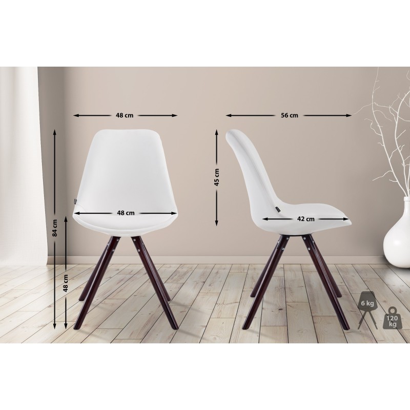 Silla de visita redonda blanca Cappuccino de Laval