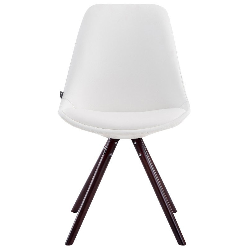 Silla de visita redonda blanca Cappuccino de Laval