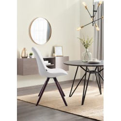 Silla de visita redonda blanca Cappuccino de Laval