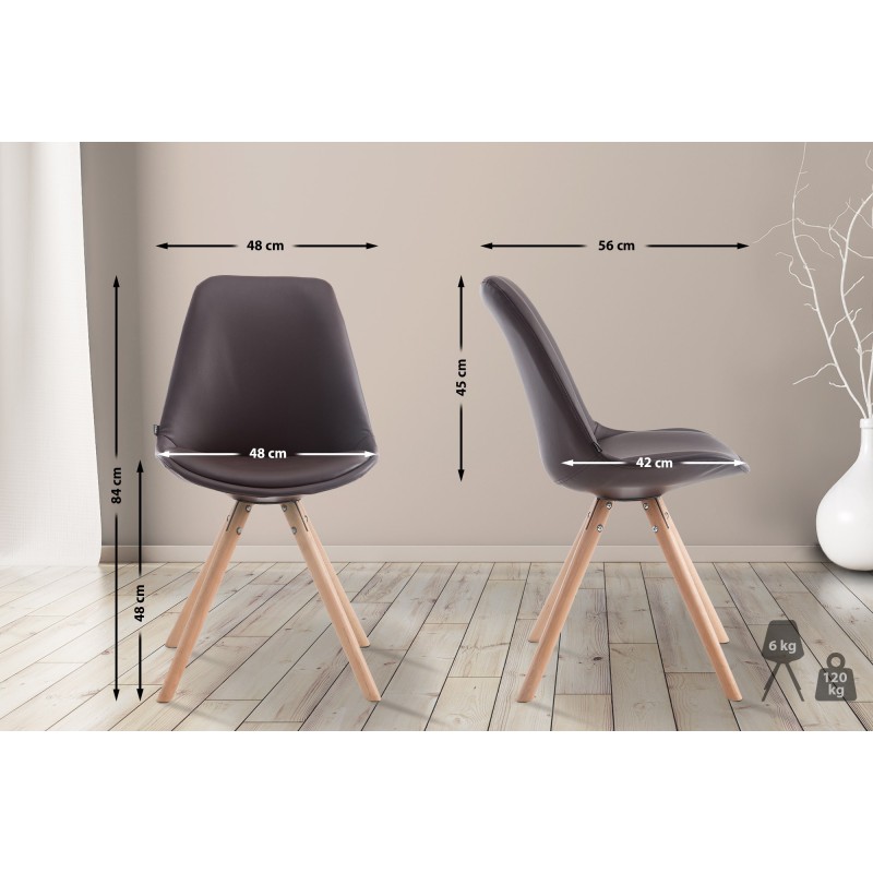 Silla de visita redonda marrón Laval Natura