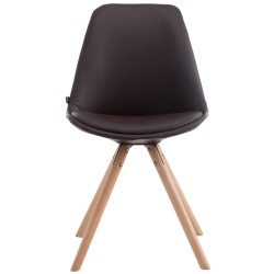 Silla de visita redonda marrón Laval Natura