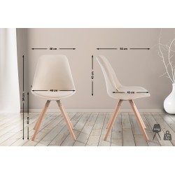 Silla de visita redonda Laval Natura color crema