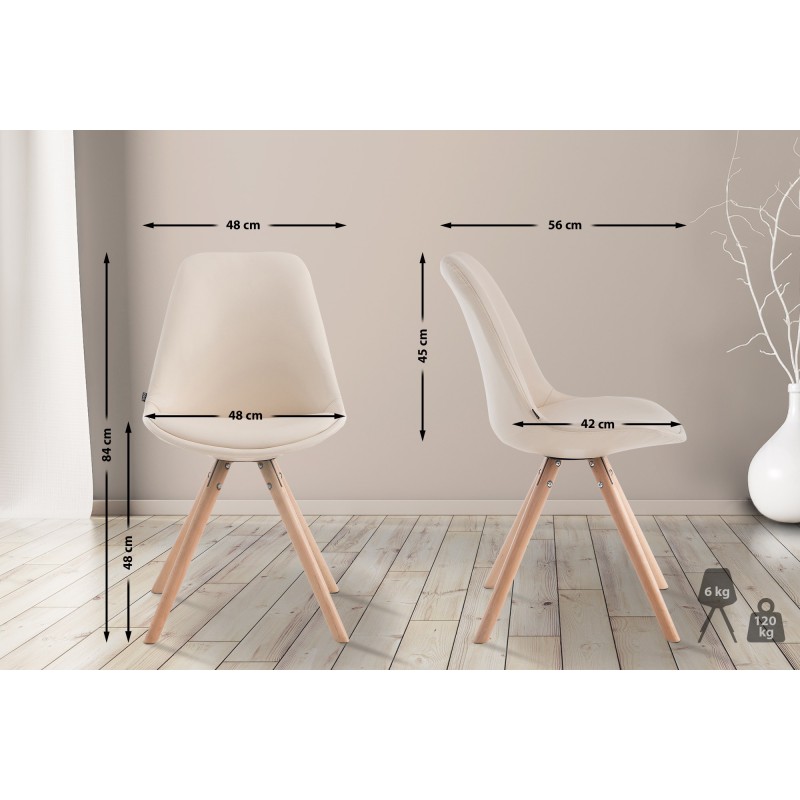 Silla de visita redonda Laval Natura color crema